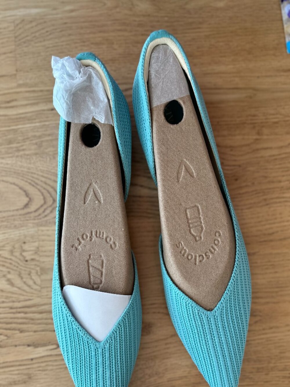 Vivaia Pointed-Toe D'Orsay Flats (Melia) in Acqua Sz 10.5 / Eu 42 NEW IN BOX - Picture 3 of 16